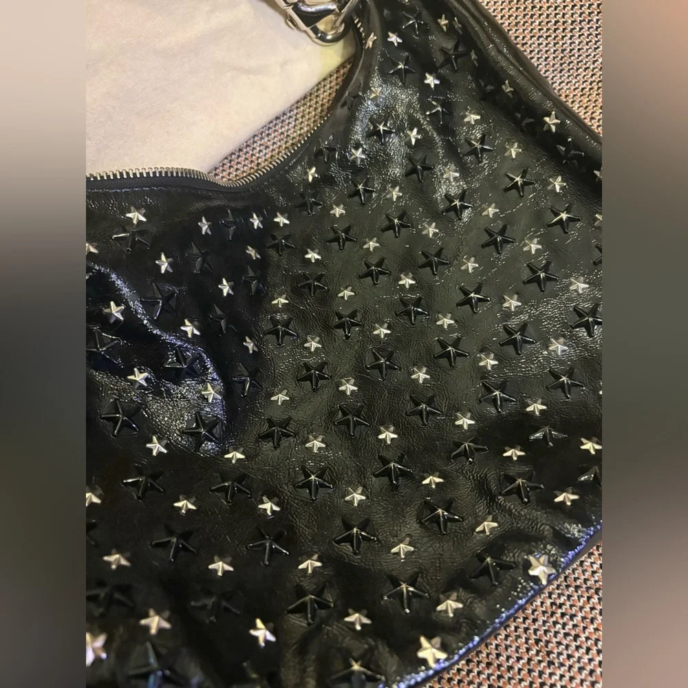 Jimmy Choo Star Studded Leather Shoulder Bag - Picture 13 of 16